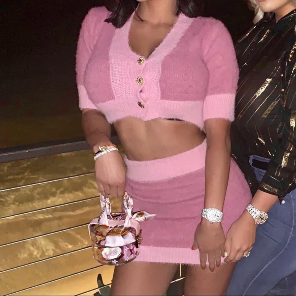 🌸Pink Button Knitted Set 🌸